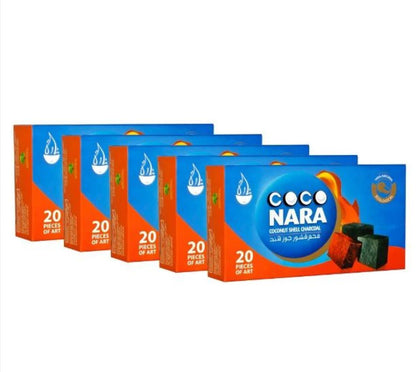 Coco Nara Coals - 20 Pack, 100% Natural Coconut Shell Charcoals