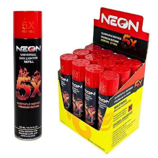 Neon Butane - 5x, 7x, and 11x Refined - Premium Fuel for Your Lighters - 300ml