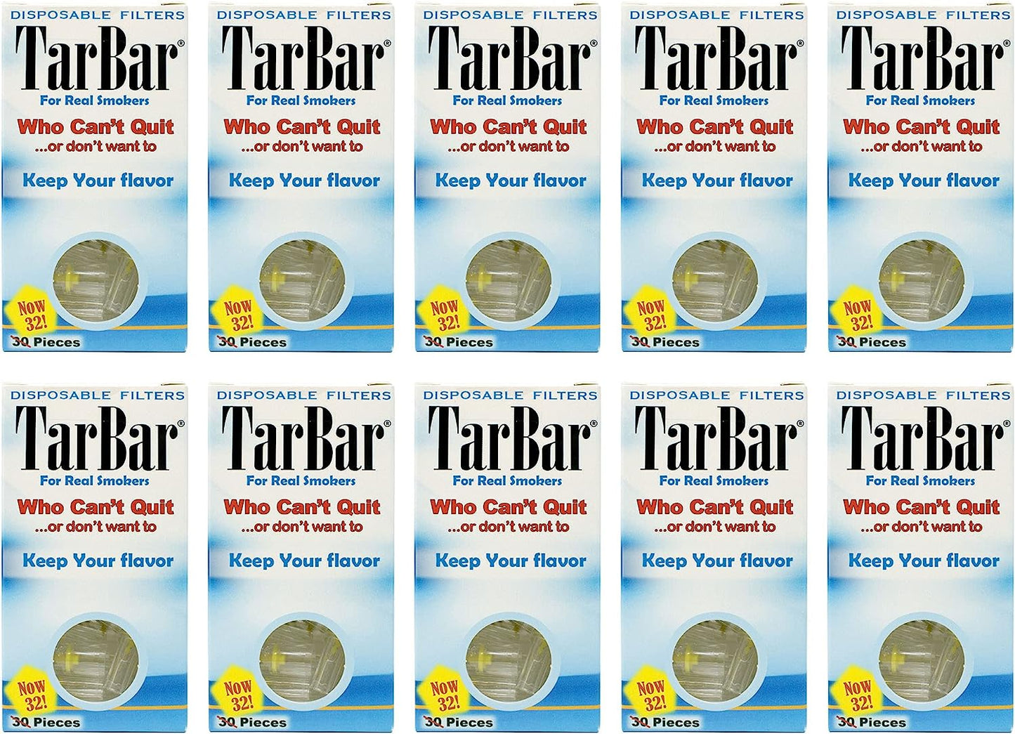 Tarbars - Cigarette Filters for a Healthier Smoke, 32 Pieces per Pack